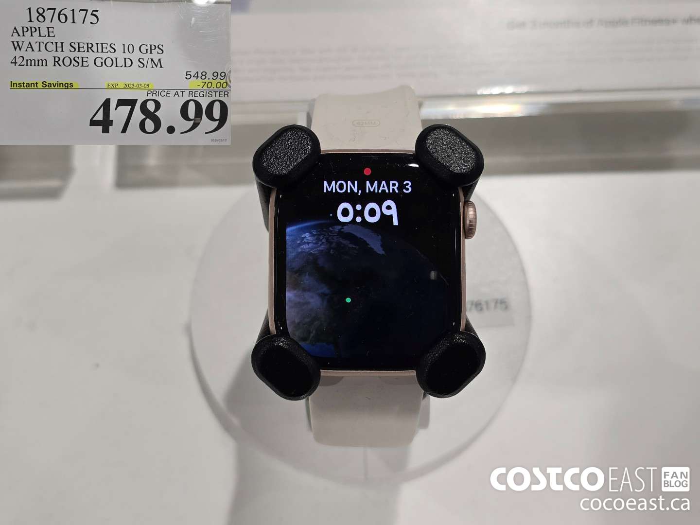 1876175 APPLE WATCH SERIES 10 GPS 42mm ROSE GOLD S/M ($70.00 INSTANT SAVINGS EXPIRES ON 2025-03-05) $478.99