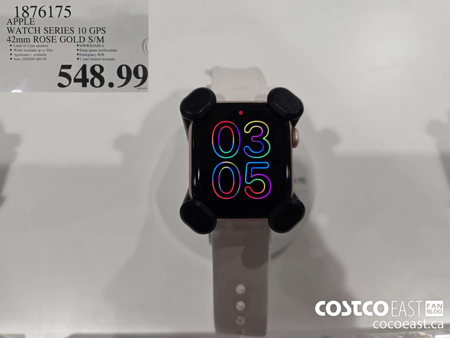 1876175 APPLE WATCH SERIES 10 GPS 42mm ROSE GOLD S/M $548.99