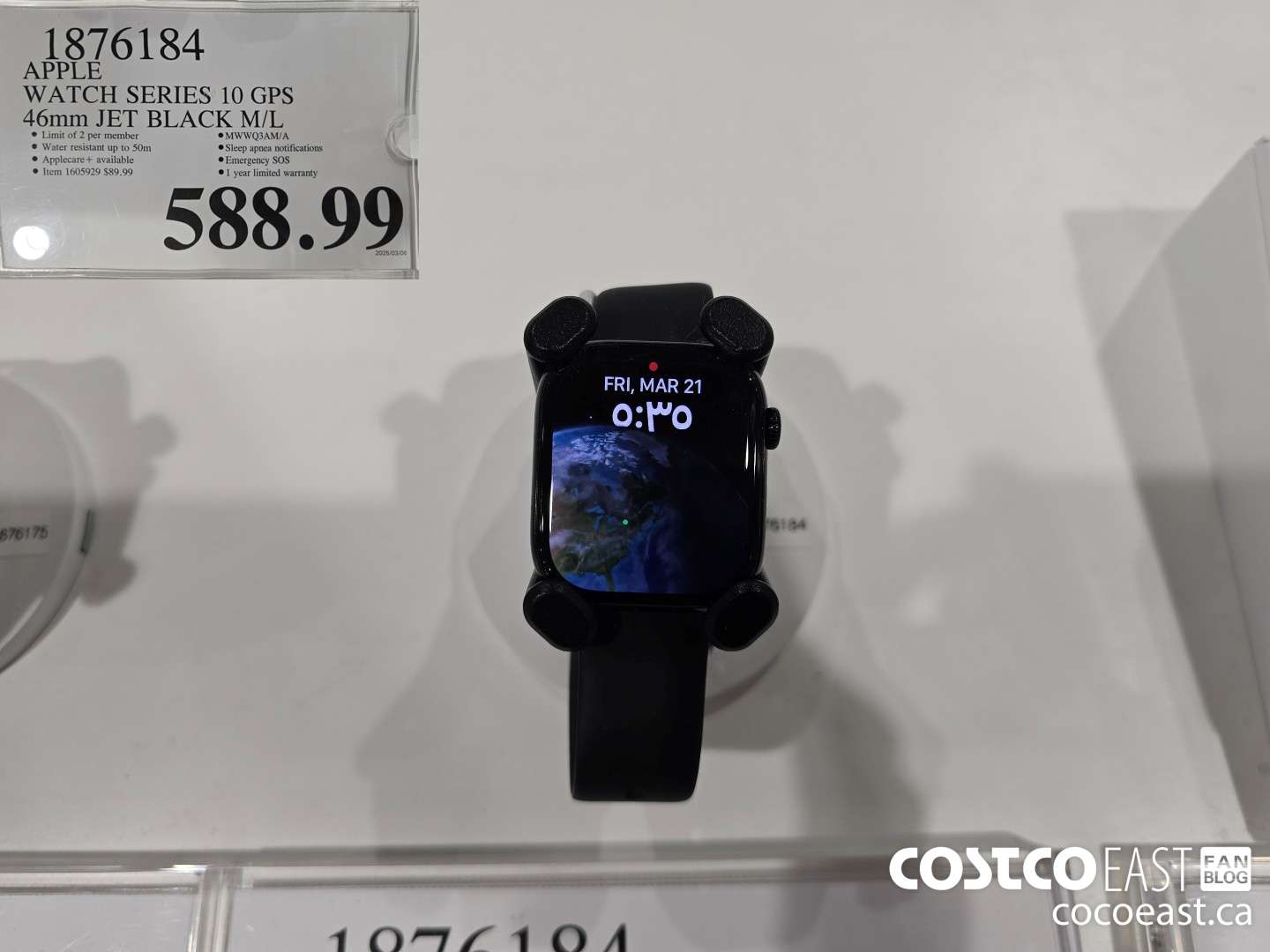 1876184 APPLE WATCH SERIES 10 GPS 46mm JET BLACK M/L $588.99