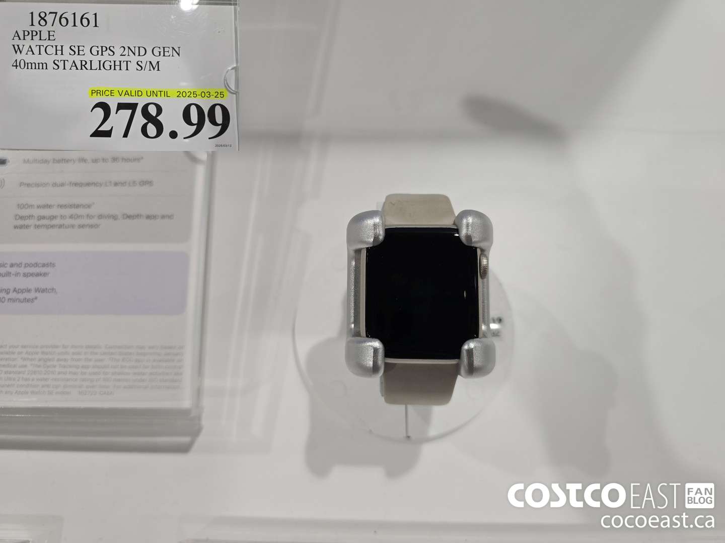 1876161 APPLE WATCH SE GPS 2ND GEN 40mm STARLIGHT S/M $278.99