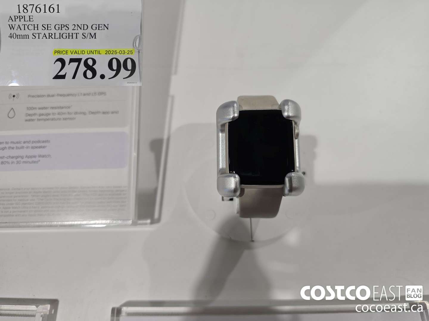 1876161 APPLE WATCH SE GPS 2ND GEN 40mm STARLIGHT S/M $278.99