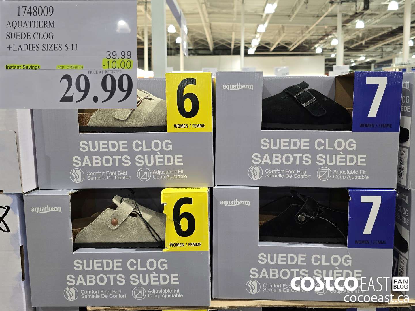 1748009 AQUATHERM SUEDE CLOG + LADIES SIZES 6-11 ($10.00 INSTANT SAVINGS EXPIRES ON 2025-03-09) $29.99
