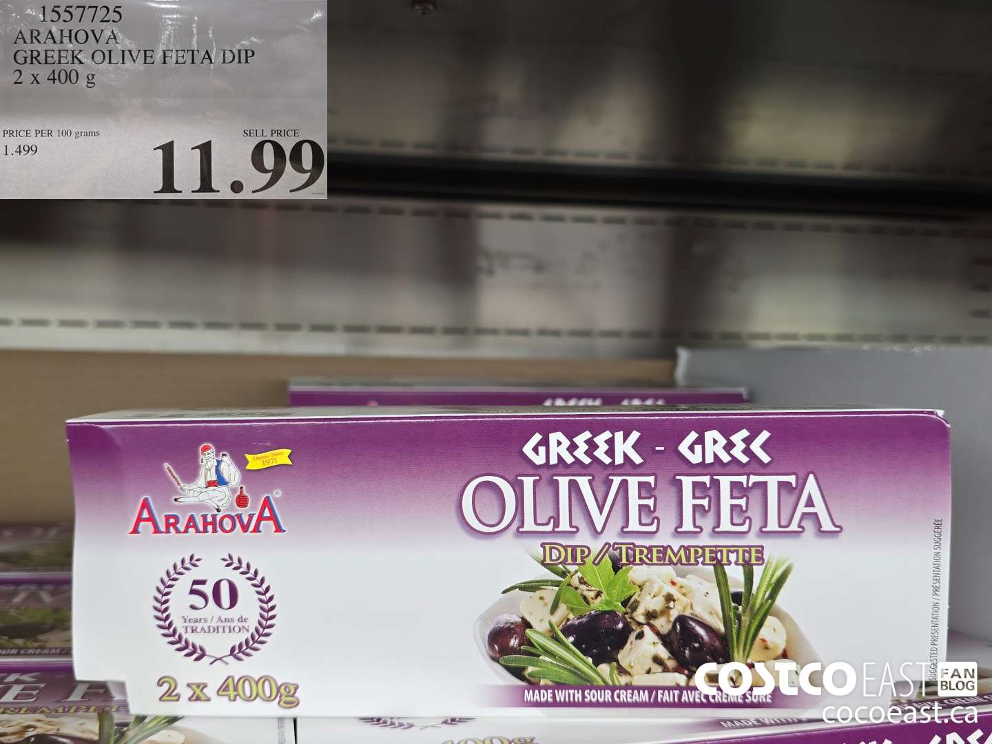 1557725 ARAHOVA GREEK OLIVE FETA DIP 2 x 400 g $11.99