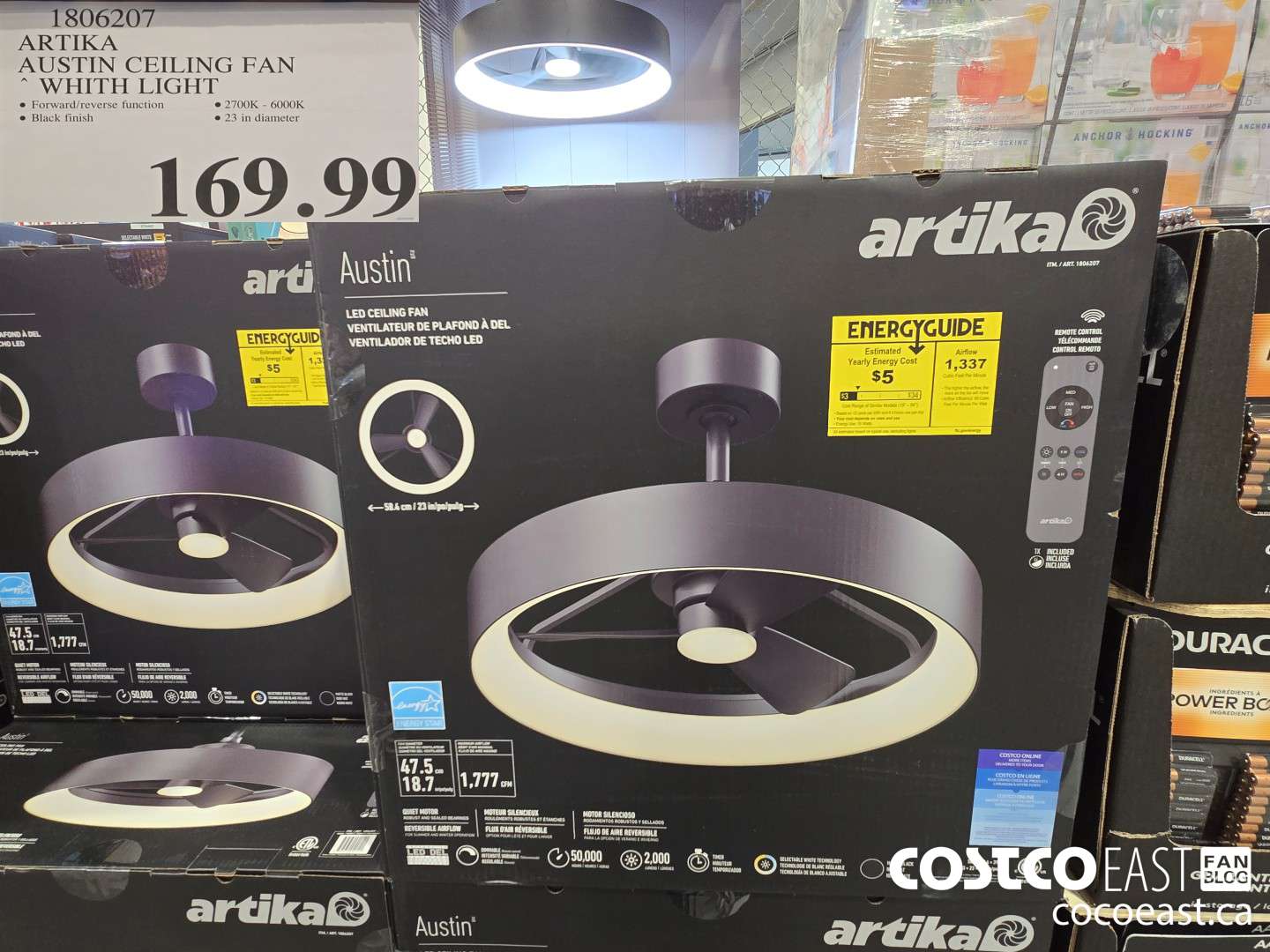 1806207 ARTIKA AUSTIN CEILING FAN ~ WITH LIGHT $169.99