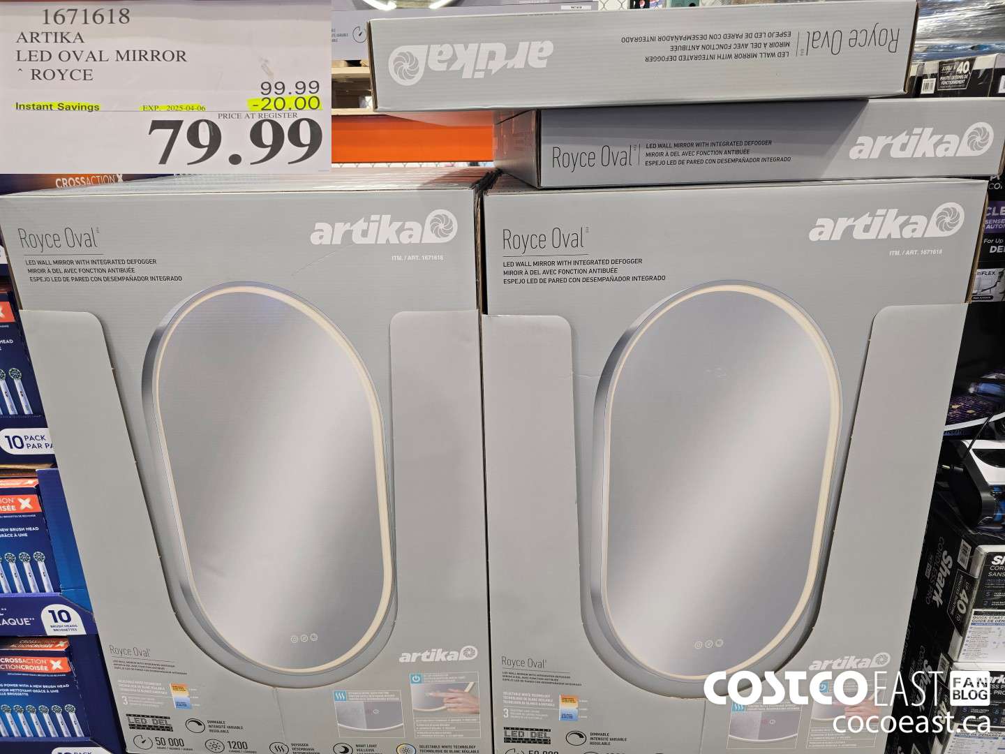 1671618 ARTIKA LED OVAL MIRROR ROYCE ($20.00 INSTANT SAVINGS EXPIRES ON 2025-04-06) $79.99