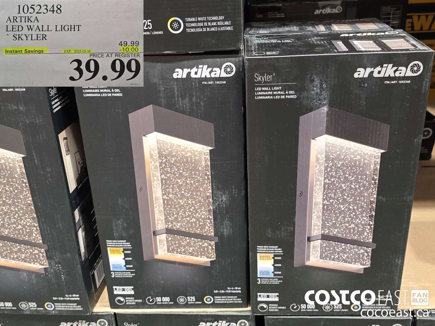 1052348 ARTIKA LED WALL LIGHT SKYLER ($10.00 INSTANT SAVINGS EXPIRES ON 2025-03-16) $39.99