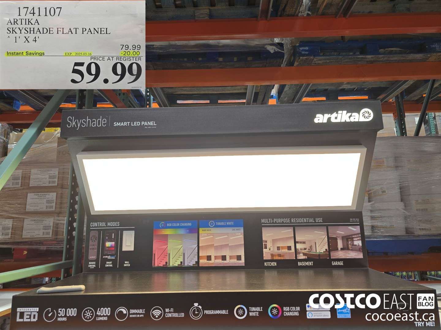 1741107 ARTIKA SKYSHADE FLAT PANEL 1' X 4' ($20.00 INSTANT SAVINGS EXPIRES ON 2025-03-16) $59.99