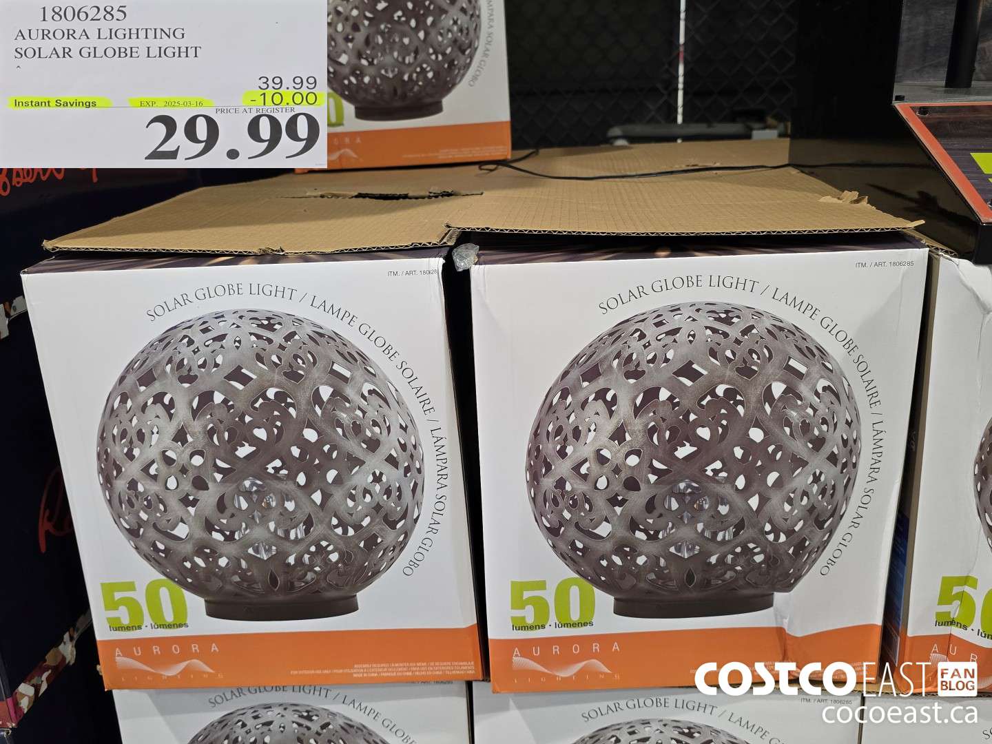 1806285 AURORA LIGHTING SOLAR GLOBE LIGHT ($10.00 INSTANT SAVINGS EXPIRES ON 2025-03-16) $29.99
