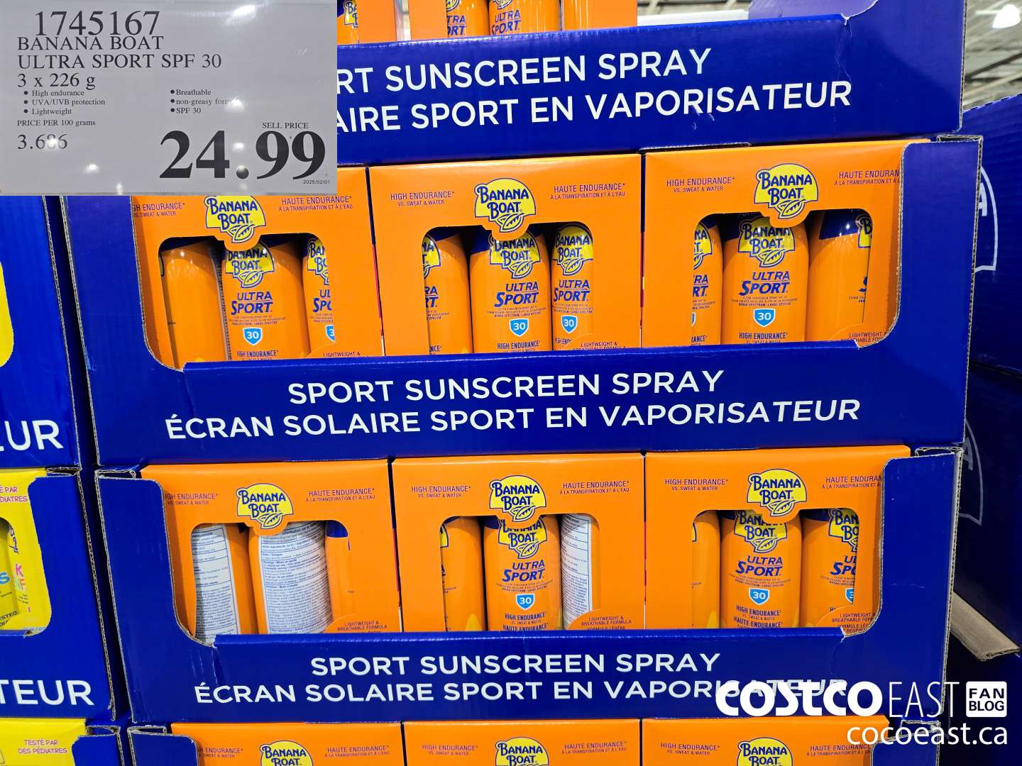 1745167 BANANA BOAT ULTRA SPORT SPF 30 3 X 226 G $24.99