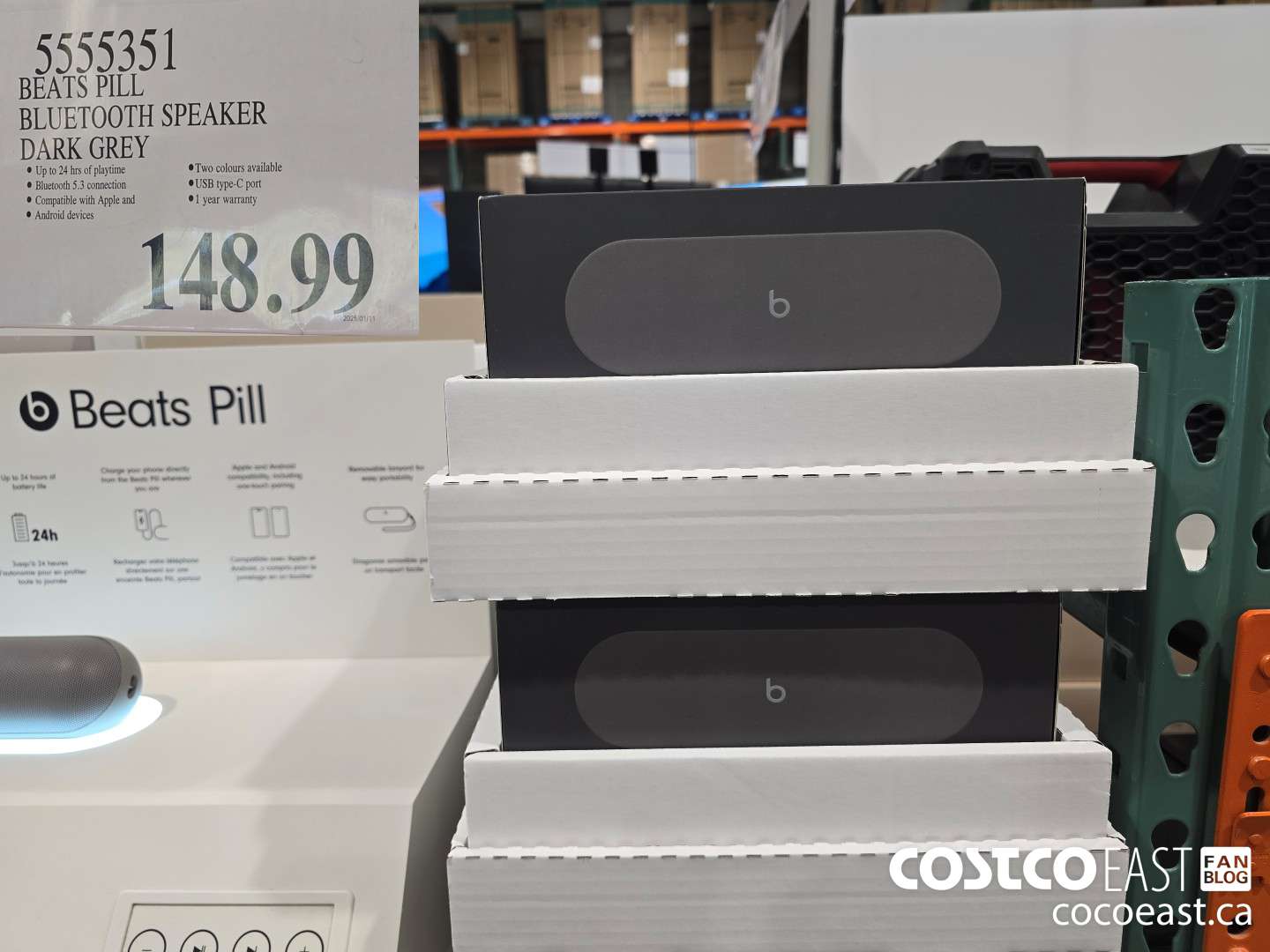 5555351 BEATS PILL BLUETOOTH SPEAKER DARK GREY $148.99