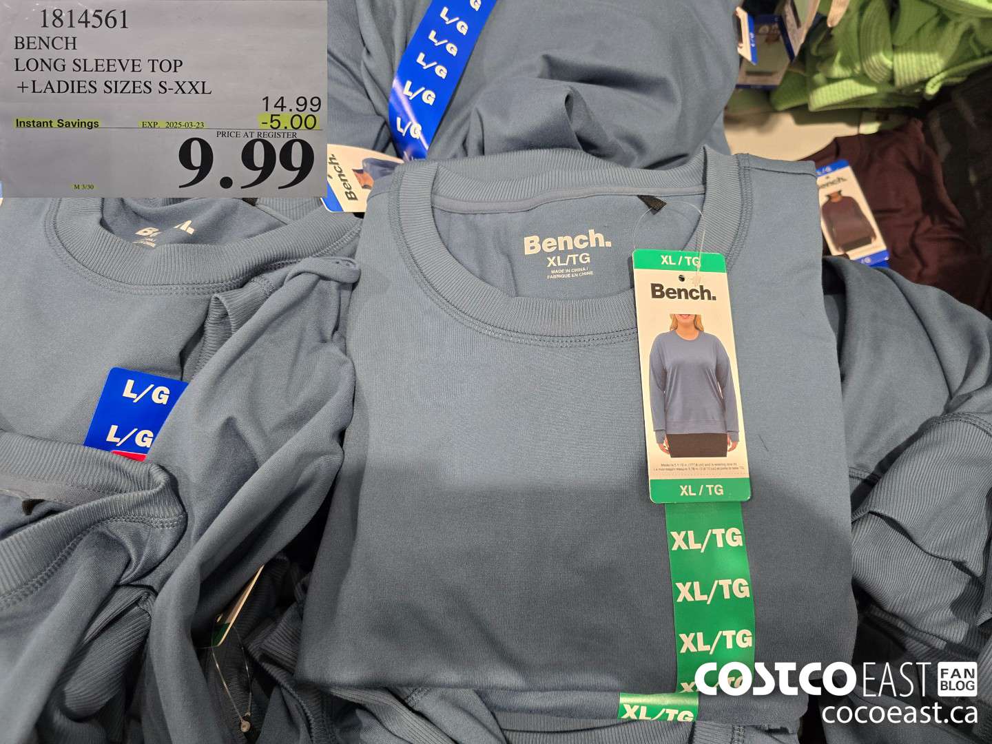 1814561 BENCH LONG SLEEVE TOP +LADIES SIZES S-XXL ($5.00 INSTANT SAVINGS EXPIRES ON 2025-03-23) $9.99