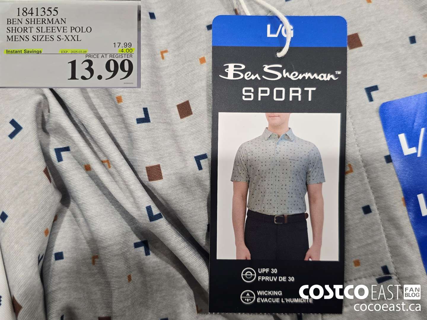 1841355 BEN SHERMAN SHORT SLEEVE POLO MENS SIZES S-XXL ($4.00 INSTANT SAVINGS EXPIRES ON 2025-03-09) $13.99