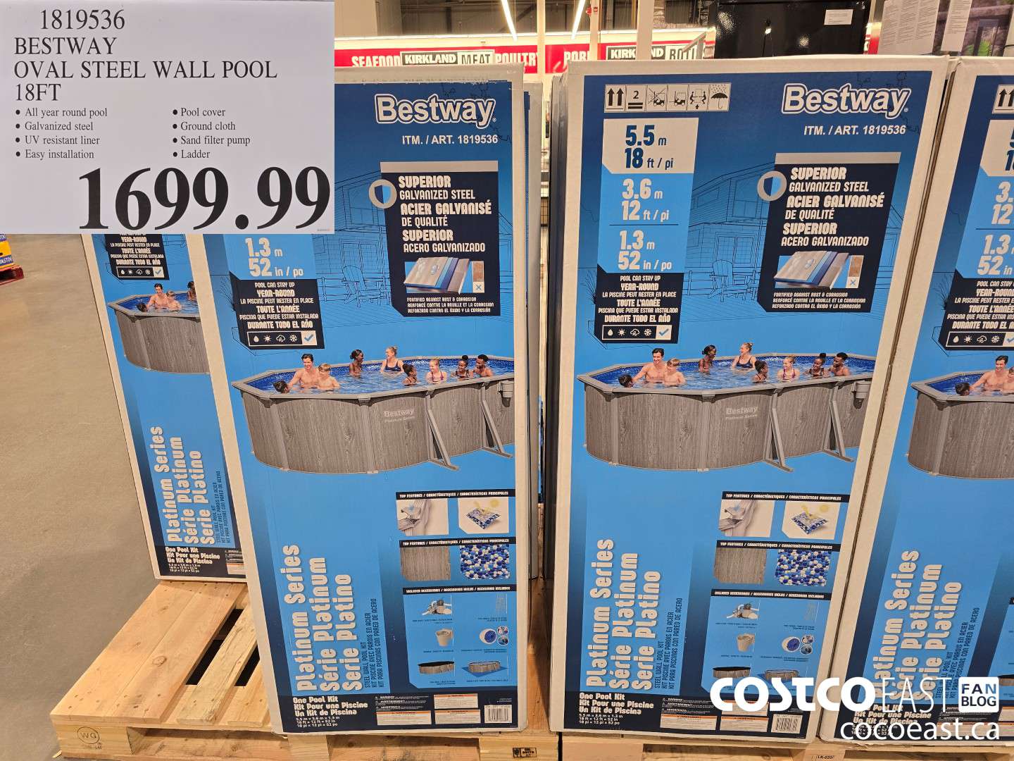 1819536 BESTWAY OVAL STEEL WALL POOL 18FT $1699.99