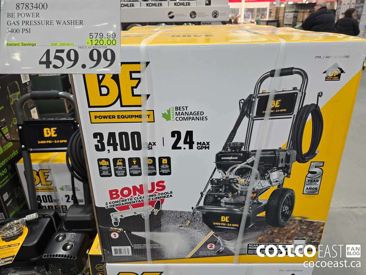 8783400 BE POWER GAS PRESSURE WASHER 3400 PSI ($120.00 INSTANT SAVINGS EXPIRES ON 2025-04-13) $459.99