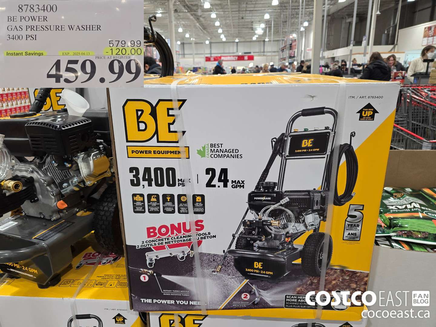 8783400 BE POWER GAS PRESSURE WASHER 3400 PSI ($120.00 INSTANT SAVINGS EXPIRES ON 2025-04-13) $459.99