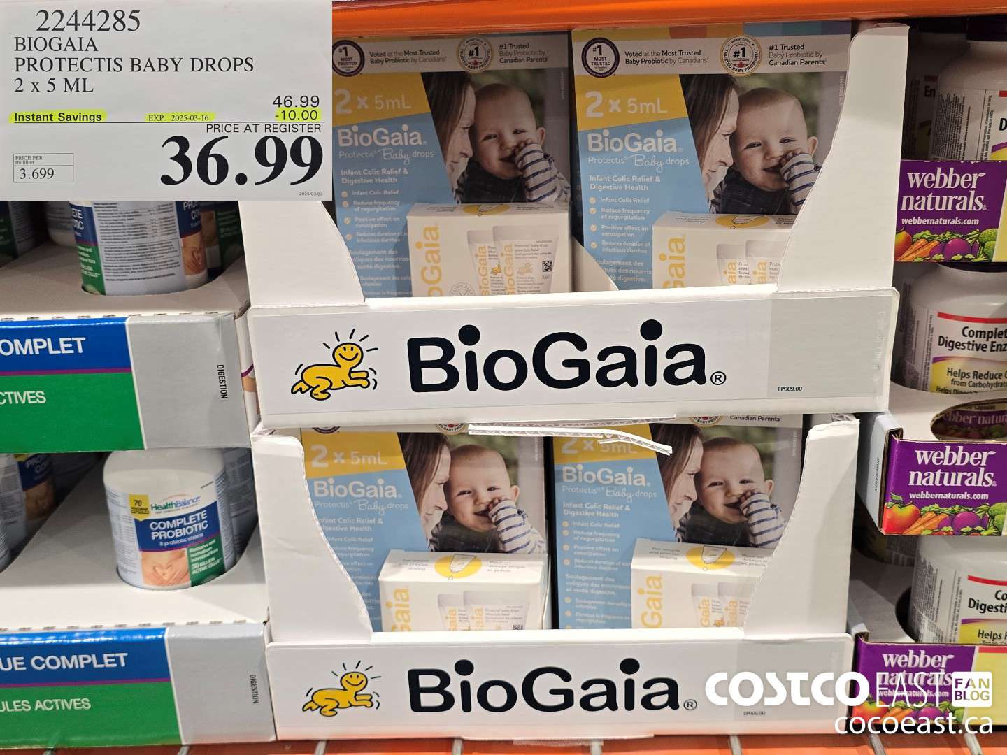 2244285 BIOGAIA PROTECTIS BABY DROPS 2 X 5 ML ($10.00 INSTANT SAVINGS EXPIRES ON 2025-03-16) $36.99
