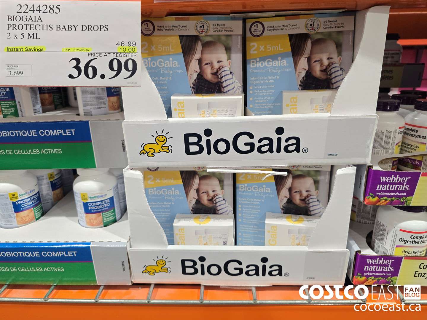 2244285 BIOGAIA PROTECTIS BABY DROPS 2 X 5 ML ($10.00 INSTANT SAVINGS EXPIRES ON 2025-03-16) $36.99