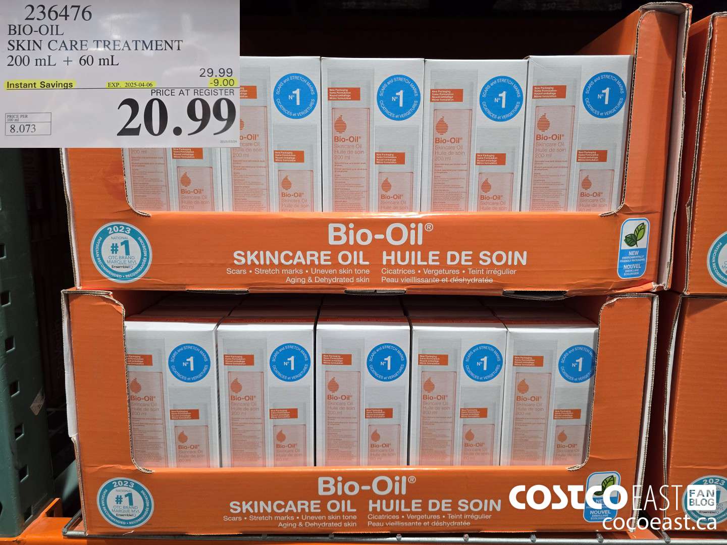236476 BIO-OIL SKIN CARE TREATMENT 200 mL + 60 mL ($9.00 INSTANT SAVINGS EXPIRES ON 2025-04-06) $20.99