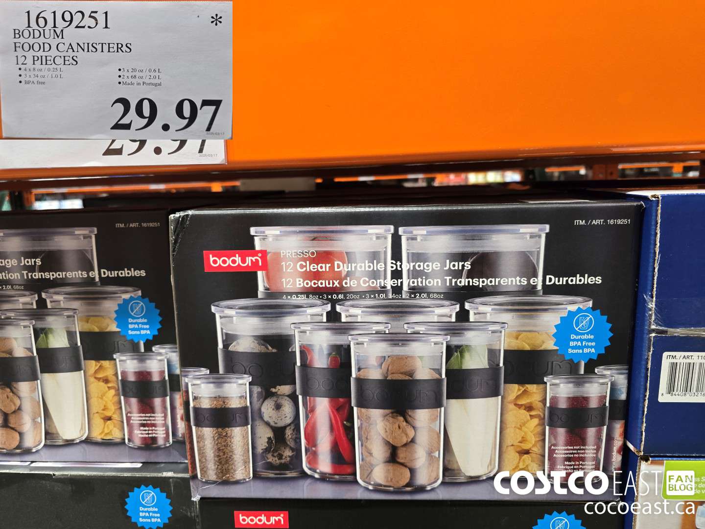 1619251 BODUM FOOD CANISTERS 12 PIECES $29.97