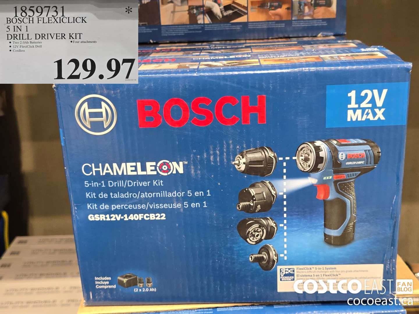 1859731 BOSCH FLEXICLICK 5 - IN - 1 DRILL DRIVER KIT $129.97