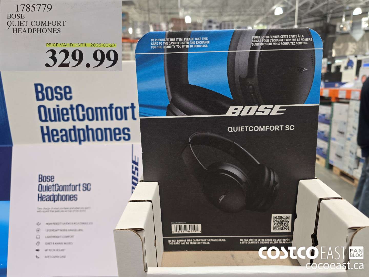 1785779 BOSE QUIET COMFORT HEADPHONES $329.99