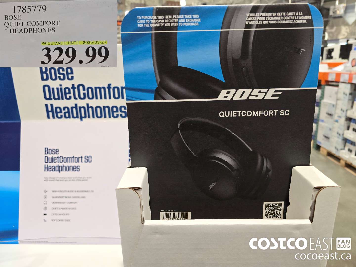 1785779 BOSE QUIET COMFORT HEADPHONES $329.99