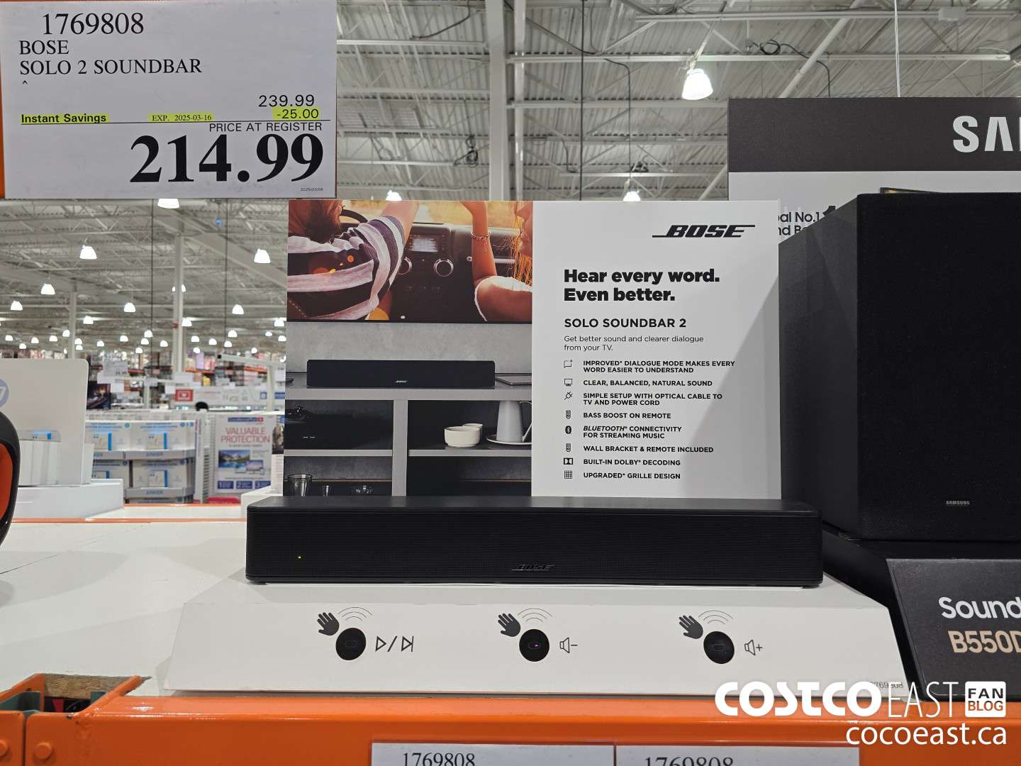 1769808 BOSE SOLO 2 SOUNDBAR ($25.00 INSTANT SAVINGS EXPIRES ON 2025-03-16) $214.99