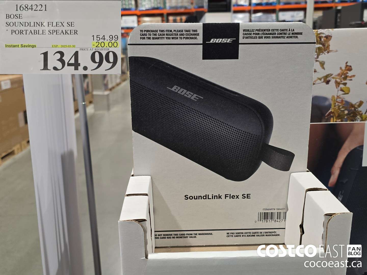 1684221 BOSE SOUNDLINK FLEX SE PORTABLE SPEAKER ($20.00 INSTANT SAVINGS EXPIRES ON 2025-03-30) $134.99