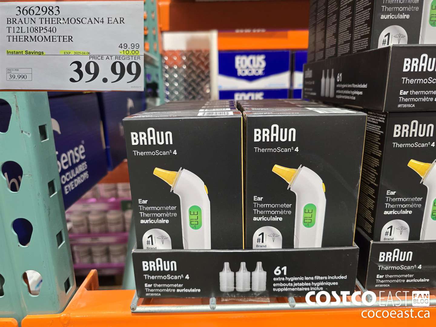 3662983 BRAUN THERMOSCAN4 EAR TI2L108P540 THERMOMETER ($10.00 INSTANT SAVINGS EXPIRES ON 2025-04-06) $39.99