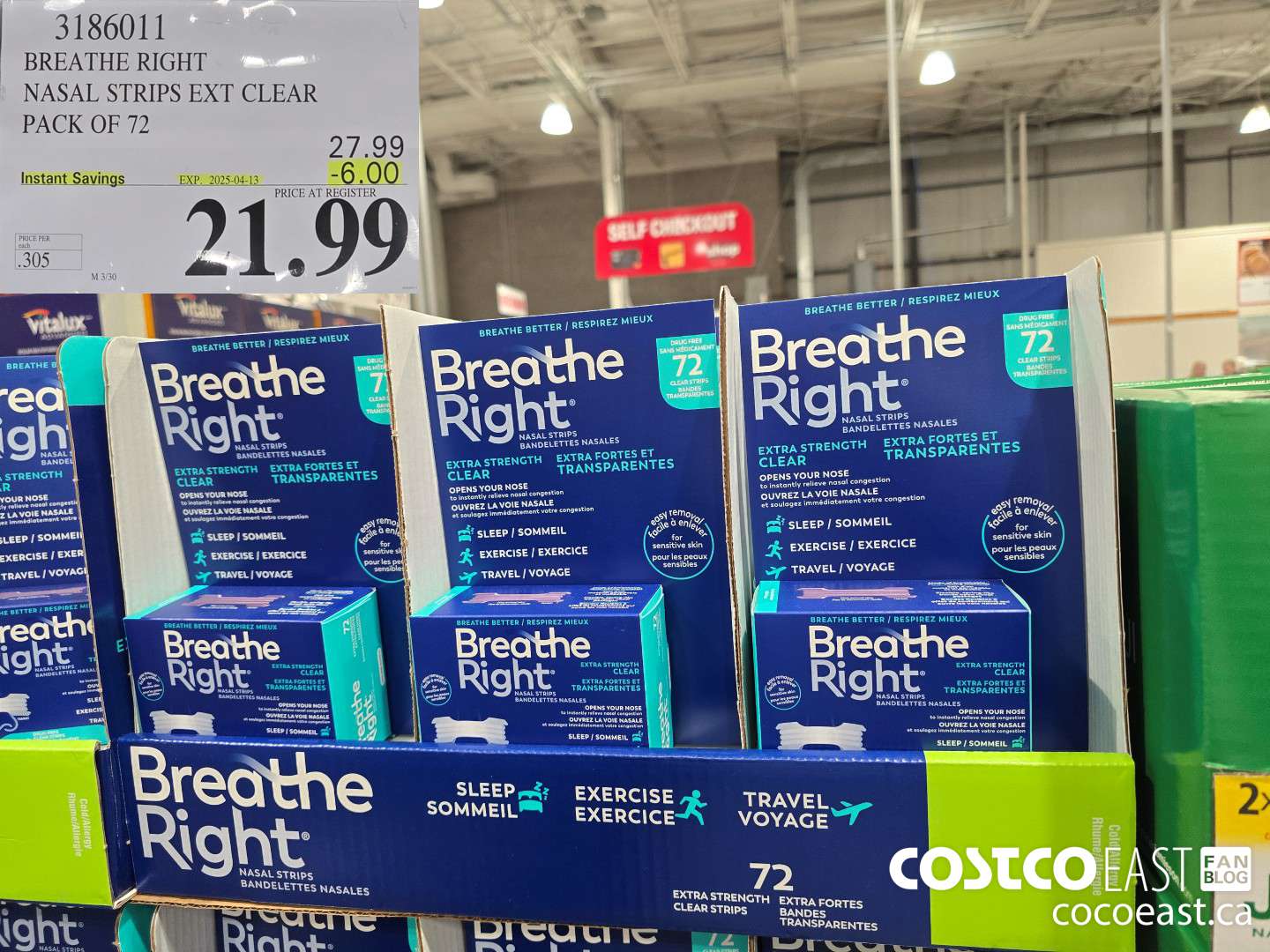 3186011 BREATHE RIGHT NASAL STRIPS EXT CLEAR PACK OF 72 ($6.00 INSTANT SAVINGS EXPIRES ON 2025-04-13) $21.99