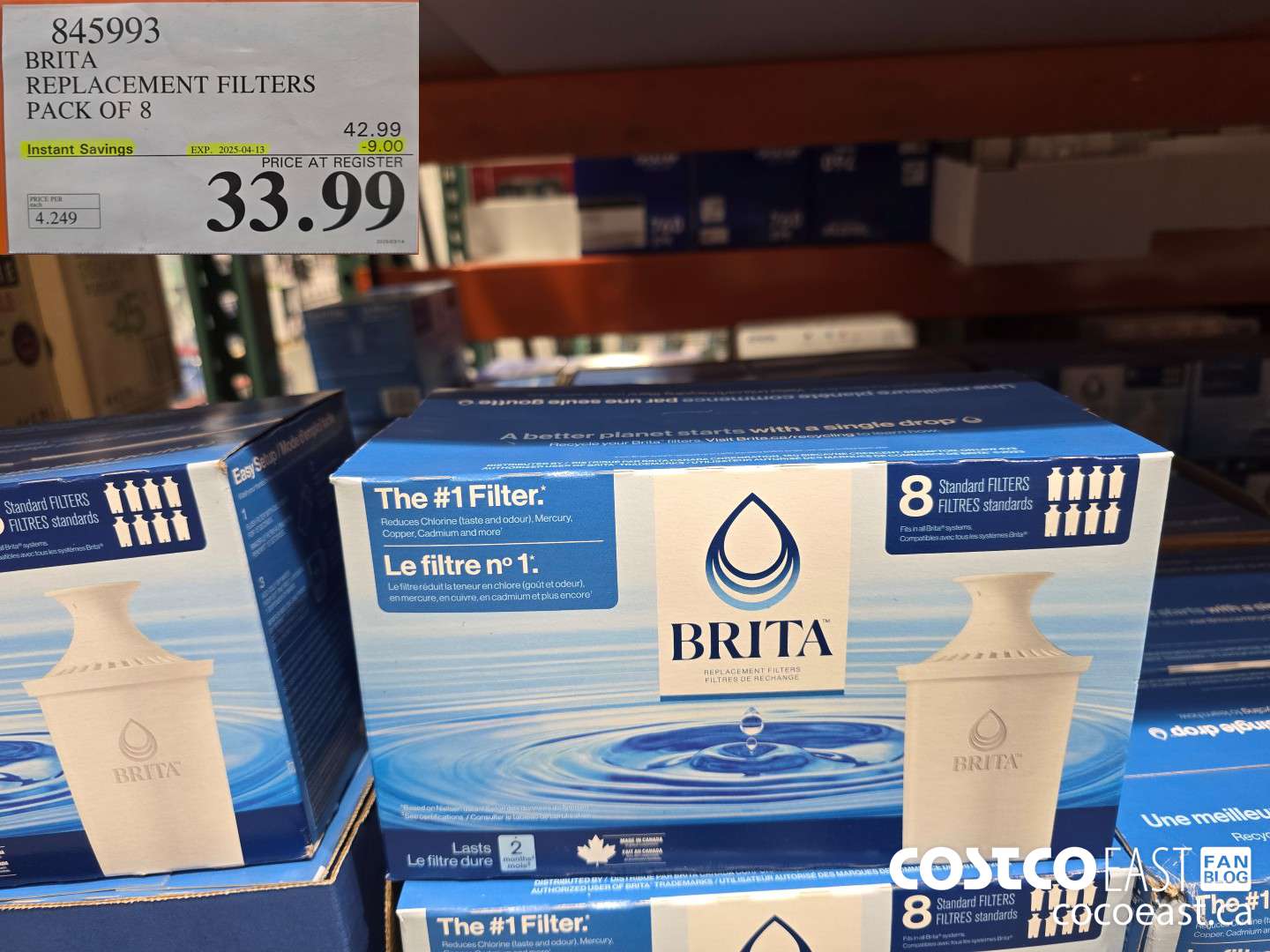 845993 BRITA REPLACEMENT FILTERS PACK OF 8  ($9.00 INSTANT SAVINGS EXPIRES ON 2025-04-13) $33.99
