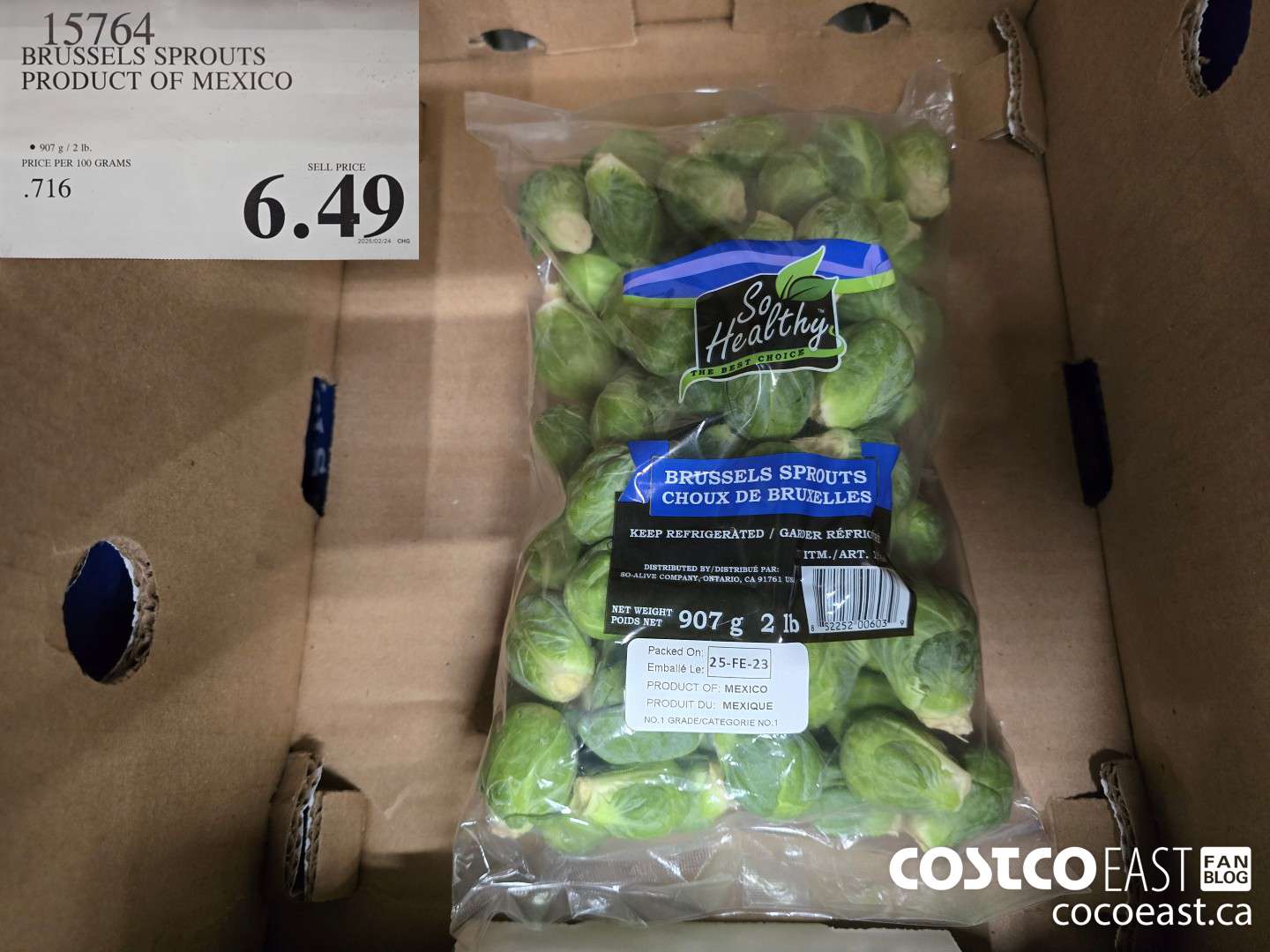 15764 BRUSSELS SPROUTS PRODUCT OF MEXICO $6.49