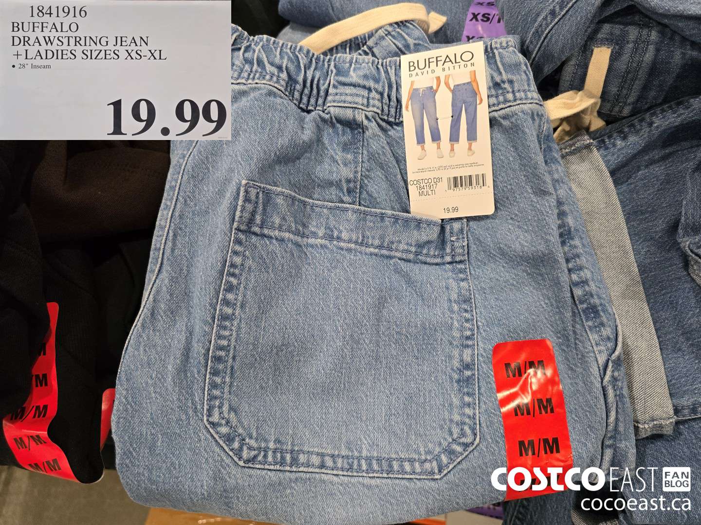 1841916 BUFFALO DRAWSTRING JEAN +LADIES SIZES XS-XL $19.99