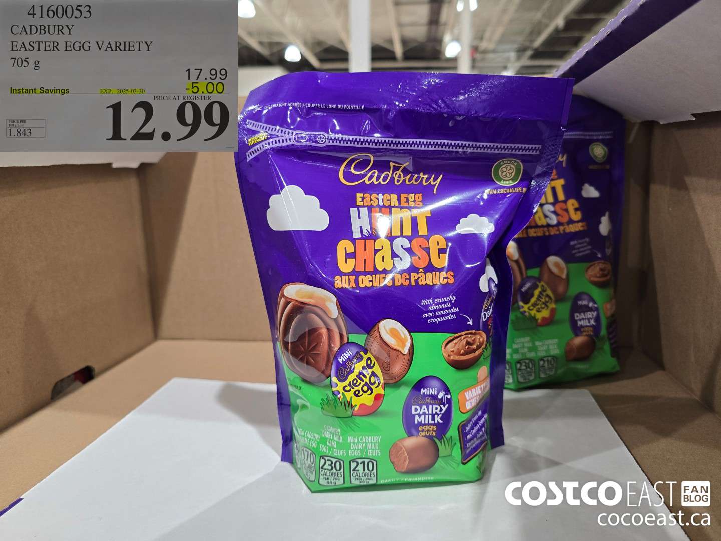 4160053 CADBURY EASTER EGG VARIETY 705 g ($5.00 INSTANT SAVINGS EXPIRES ON 2025-03-30) $12.99