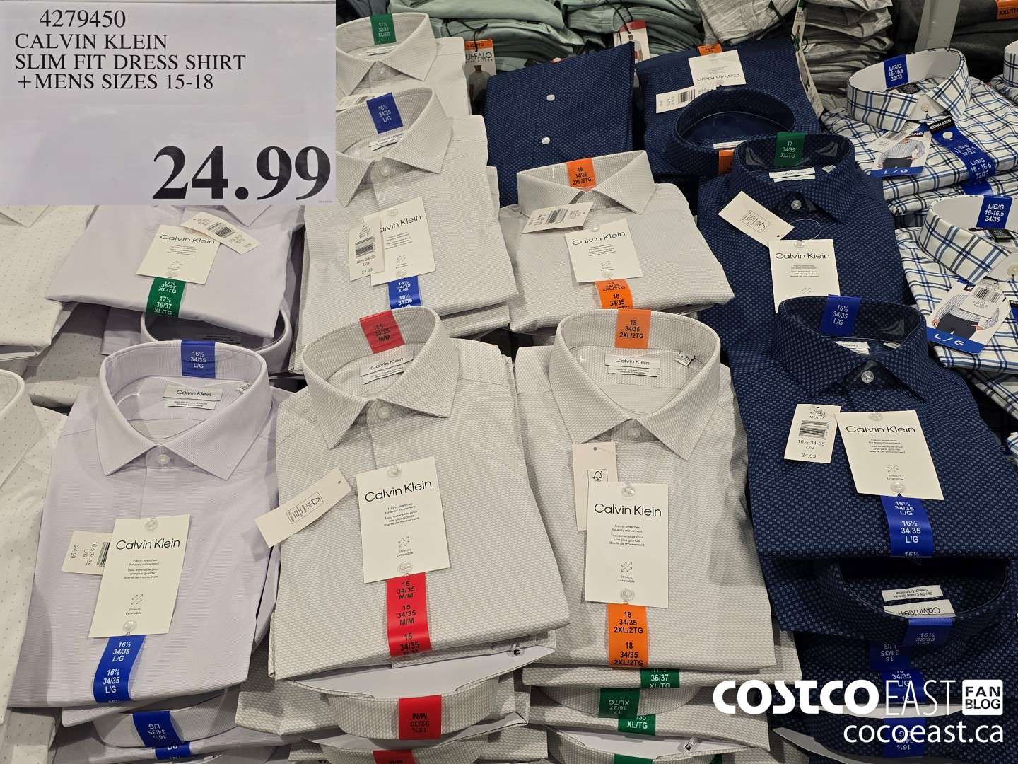 4279450 CALVIN KLEIN SLIM FIT DRESS SHIRT +MENS SIZES 15-18 $24.99