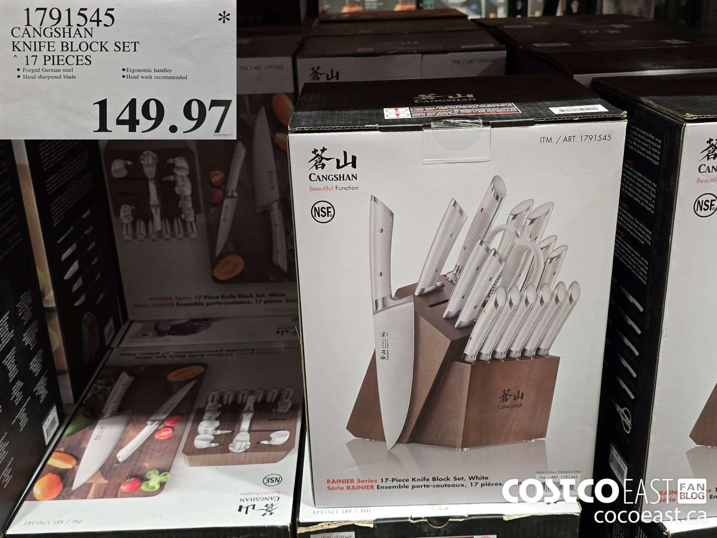 1791545 CANGSHAN KNIFE BLOCK SET 17 PIECES $149.97