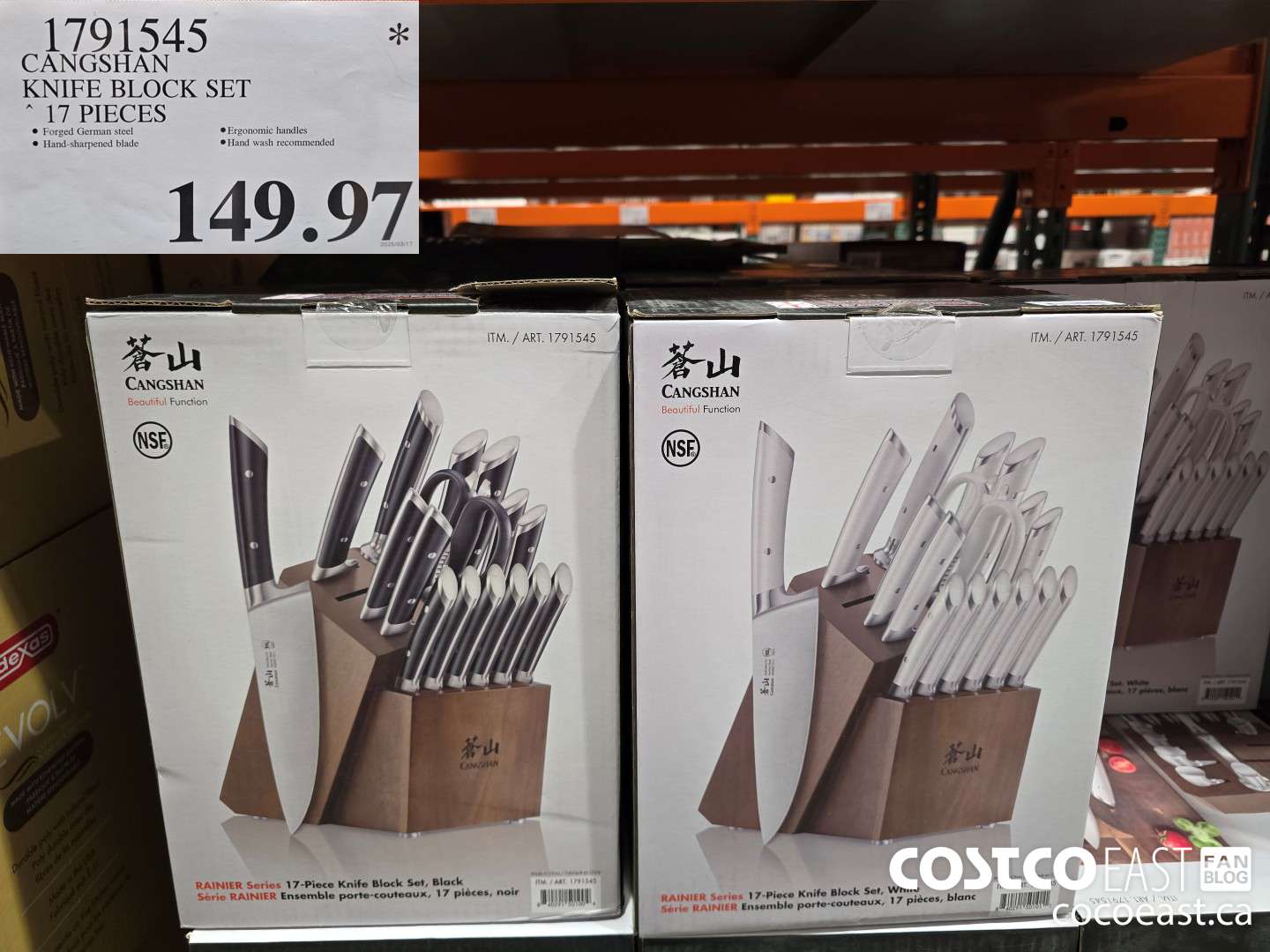 1791545 CANGSHAN KNIFE BLOCK SET 17 PIECES $149.97