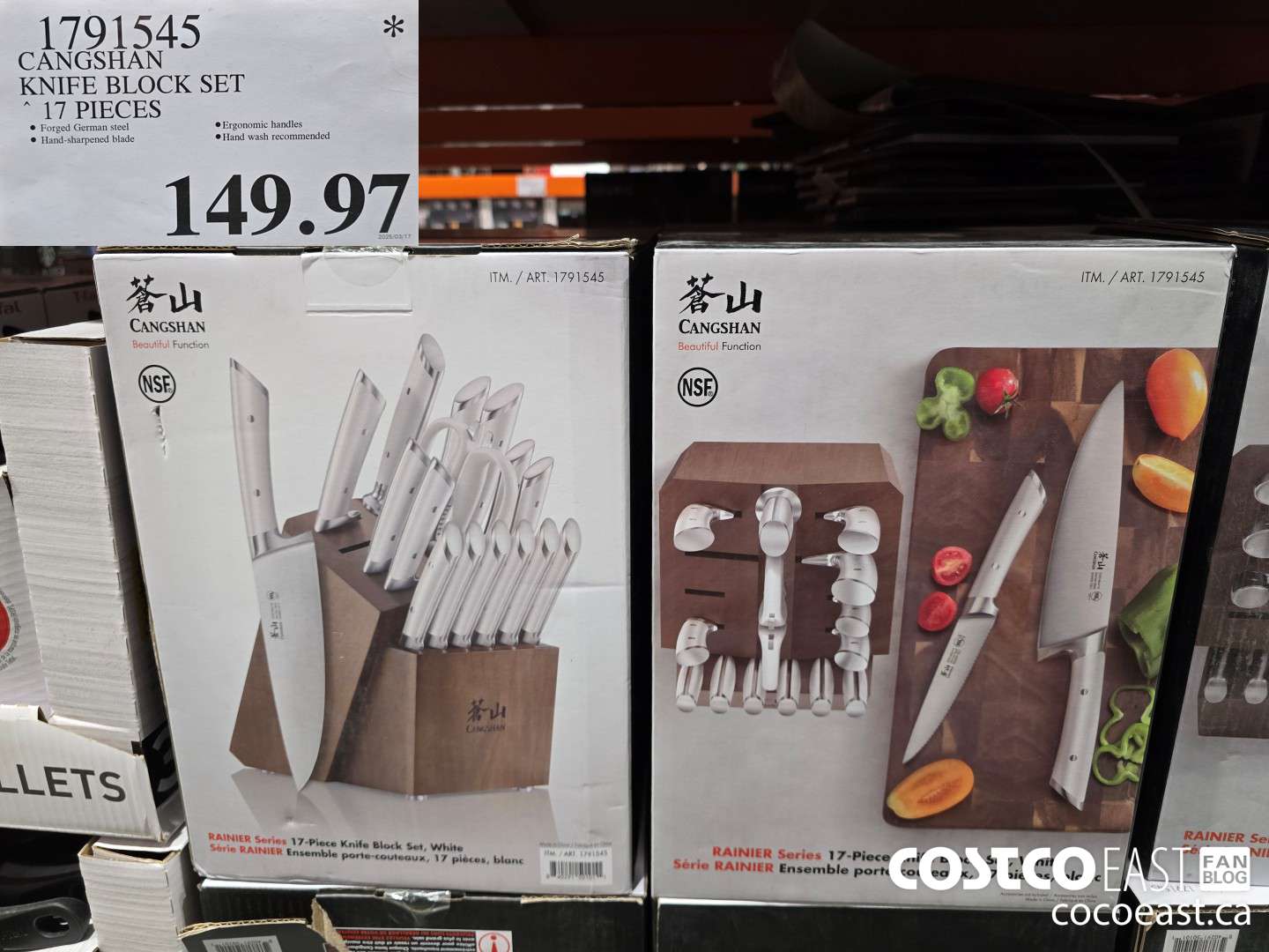 1791545 CANGSHAN KNIFE BLOCK SET 17 PIECES $149.97