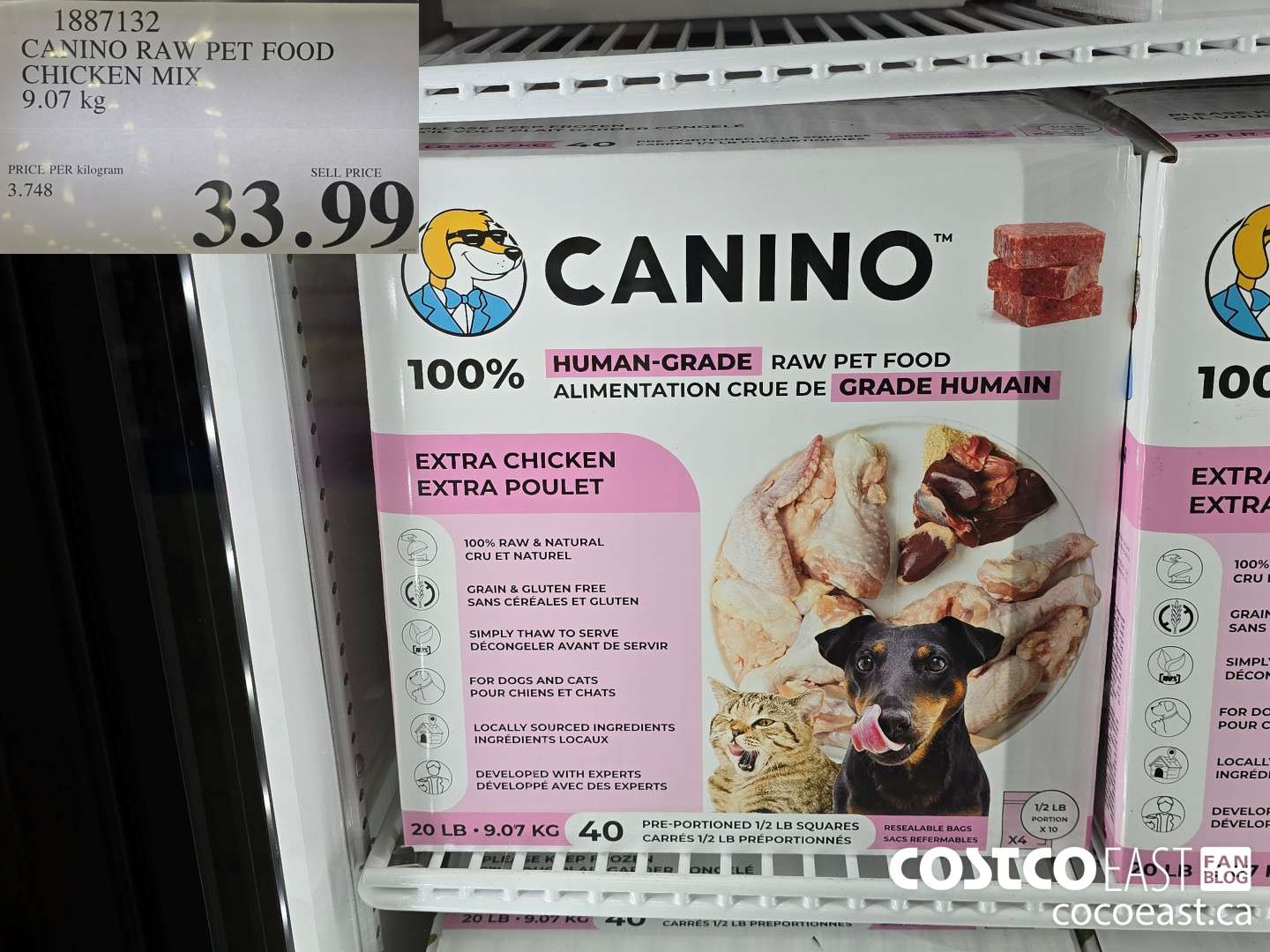 1887132 CANINO RAW PET FOOD CHICKEN MIX 9.07 kg $33.99