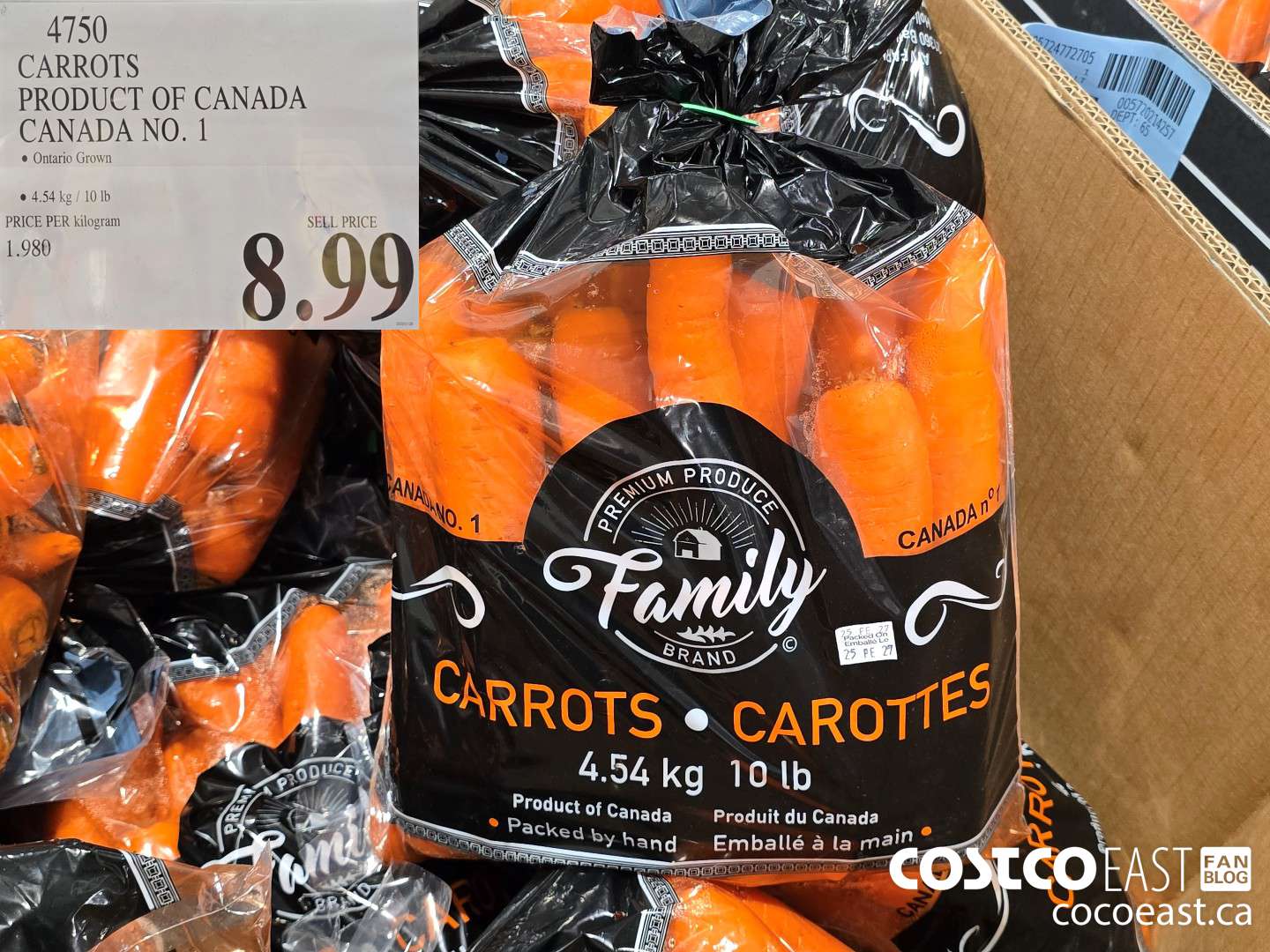 4750 CARROTS PRODUCT OF CANADA CANADA NO. 1 $8.99