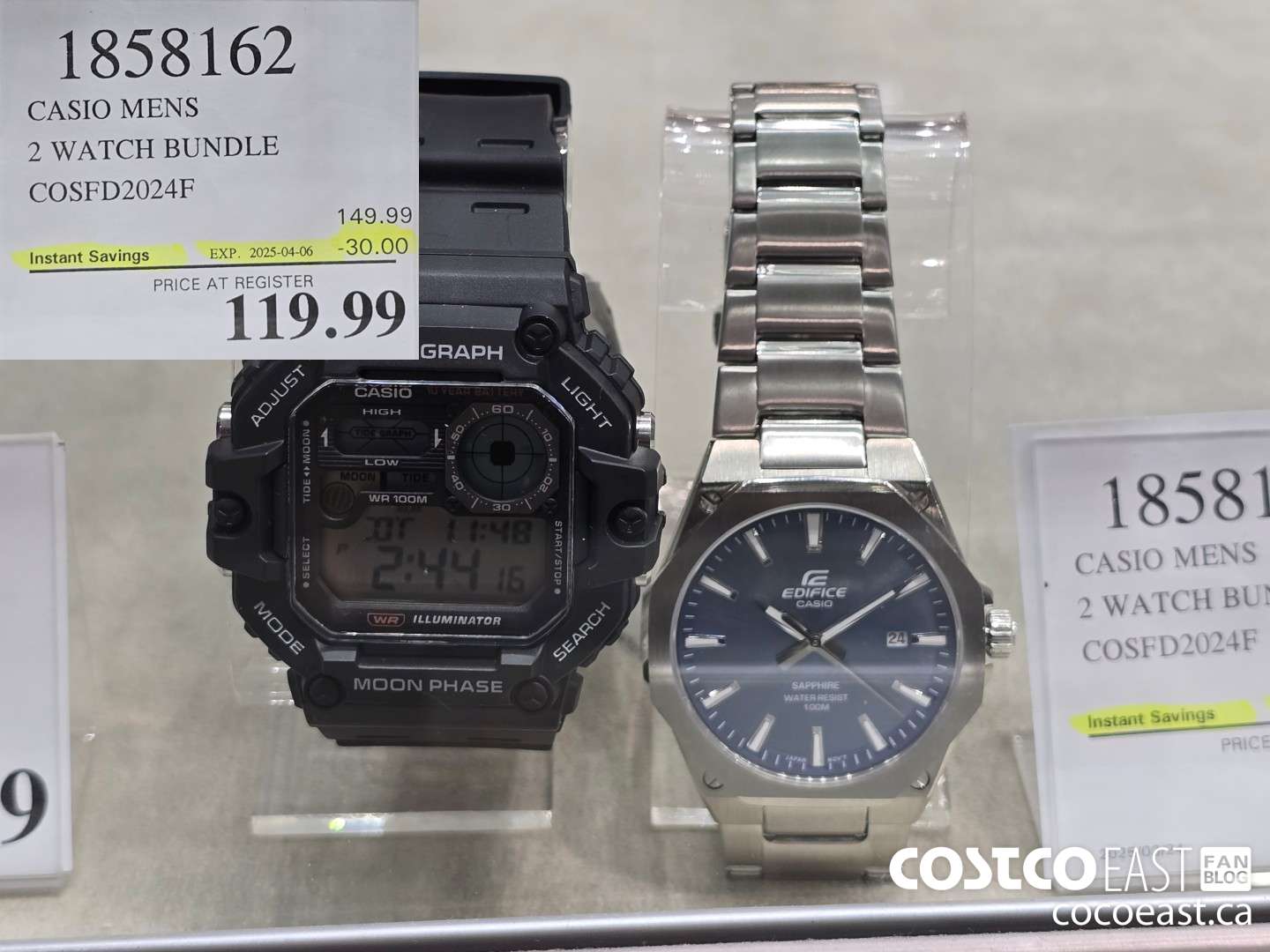 1858162 CASIO MENS 2 WATCH BUNDLE COSFD2024F  ($30.00 INSTANT SAVINGS EXPIRES ON 2025-04-06) $119.99