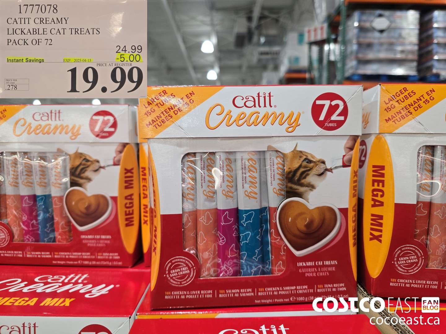 1777078 CATIT CREAMY LICKABLE CAT TREATS PACK OF 72 ($5.00 INSTANT SAVINGS EXPIRES ON 2025-04-13) $19.99