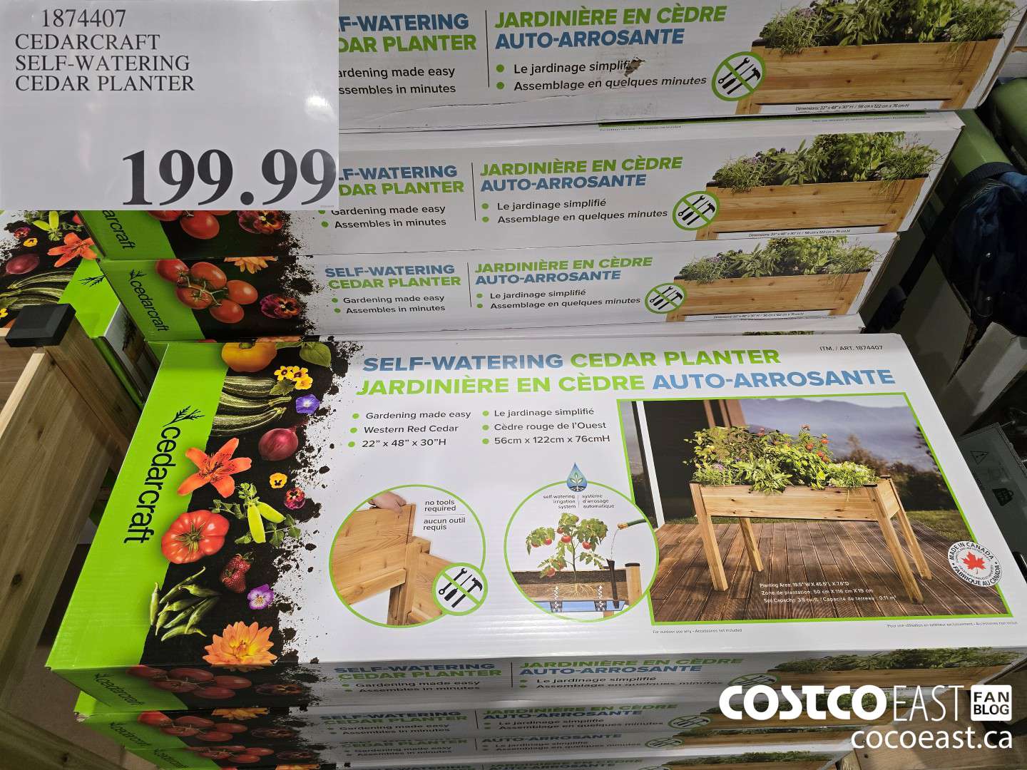 1874407 CEDARCRAFT SELF-WATERING CEDAR PLANTER $199.99