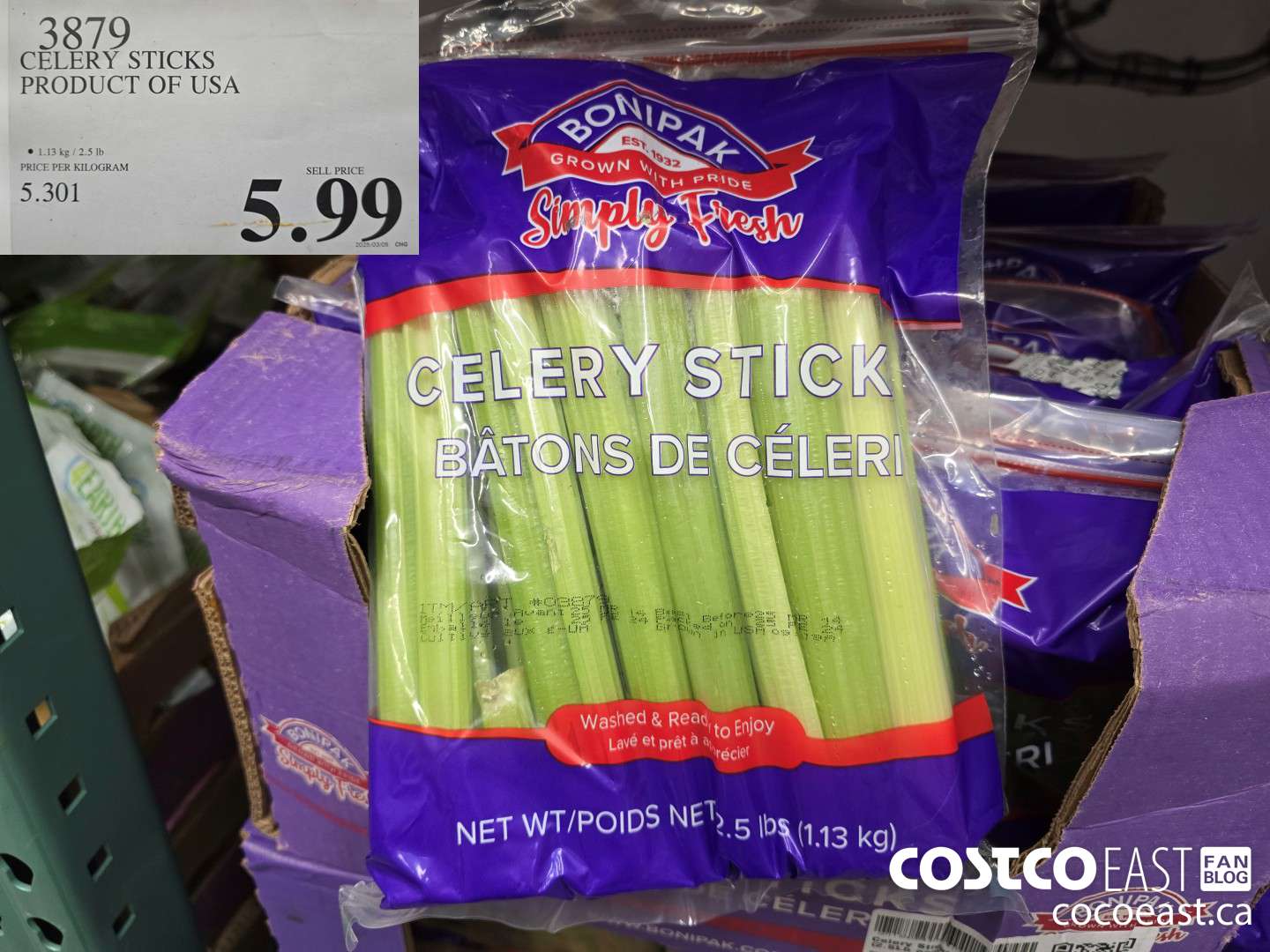 3879 CELERY STICKS PRODUCT OF USA $5.99