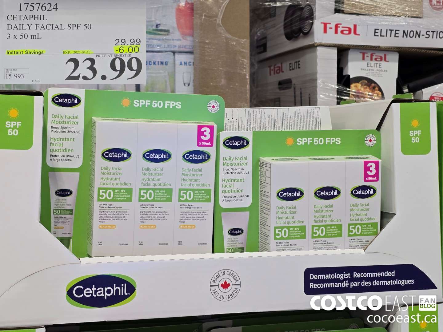 1757624 CETAPHIL DAILY FACIAL SPF 50 3 X 50 ML ($6.00 INSTANT SAVINGS EXPIRES ON 2025-04-13) $23.99