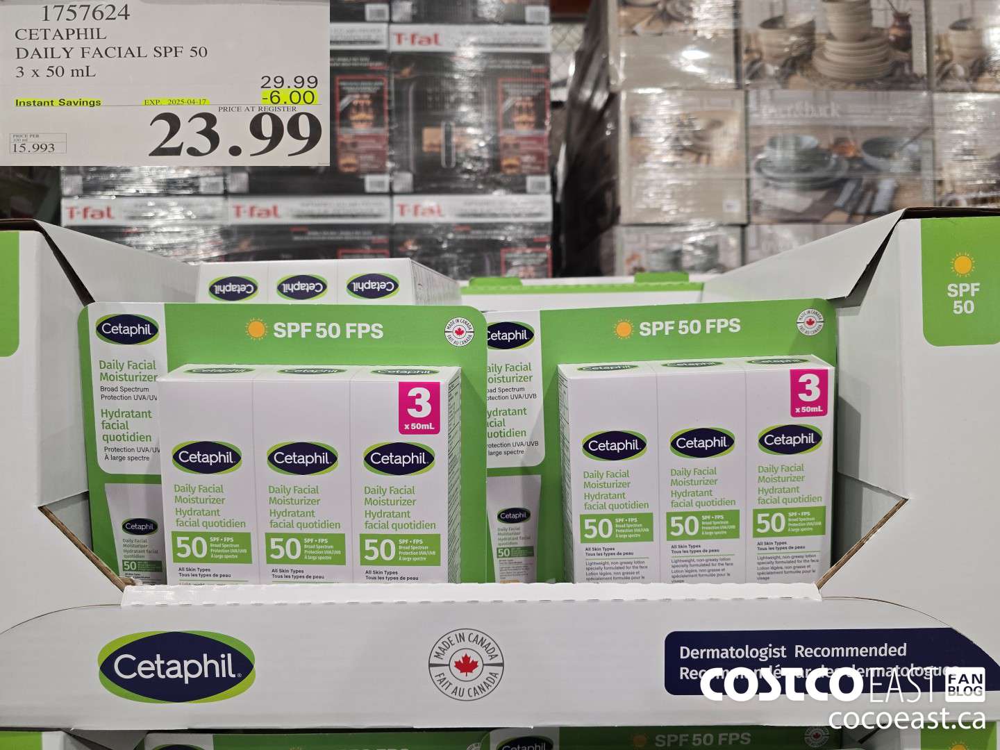 1757624 CETAPHIL DAILY FACIAL SPF 50 3 X 50 ML ($6.00 INSTANT SAVINGS EXPIRES ON 2025-04-17) $23.99