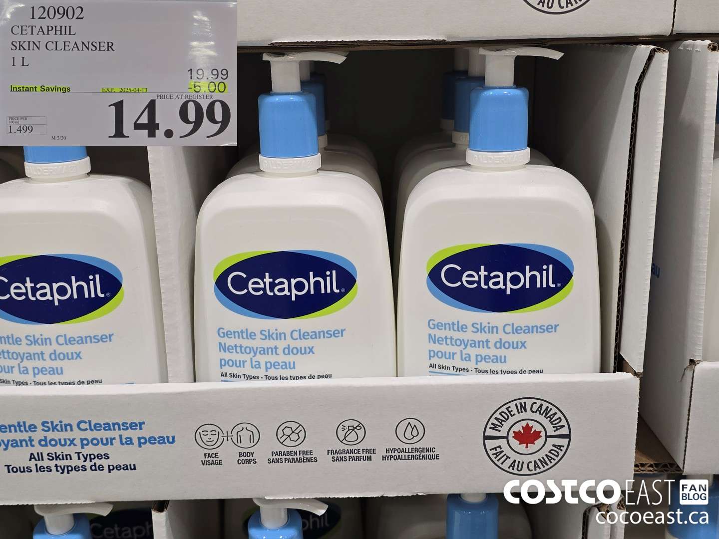 120902 CETAPHIL SKIN CLEANSER 1 L 225-04-13 ($5.00 INSTANT SAVINGS) $14.99