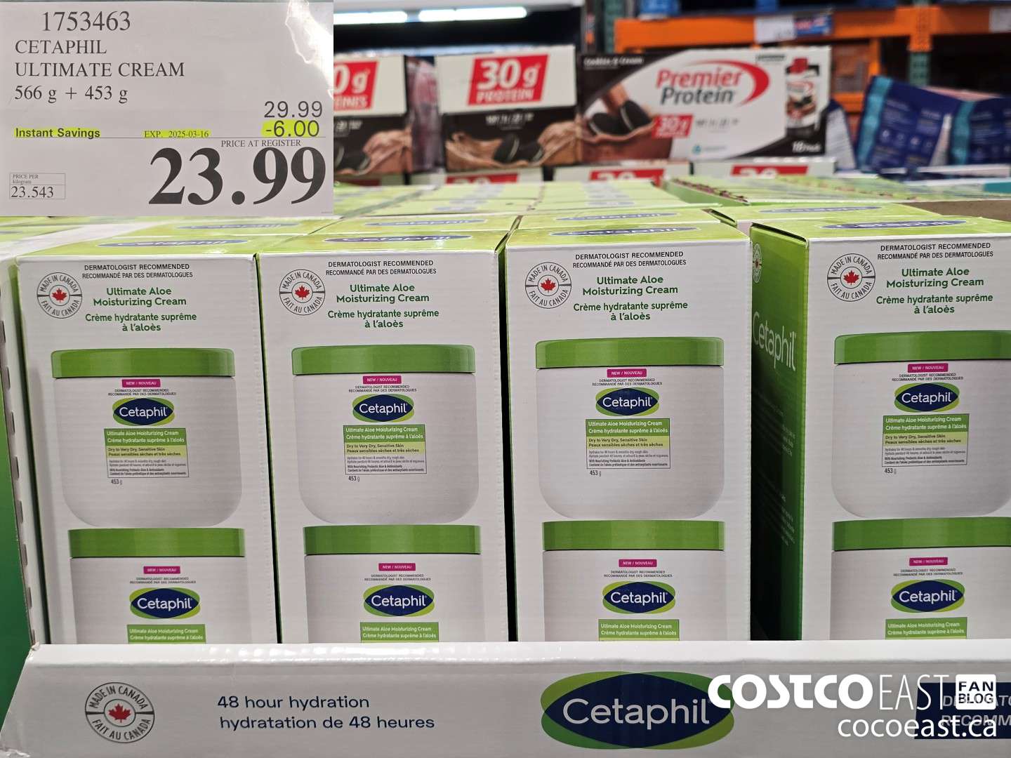 1753463 CETAPHIL ULTIMATE CREAM 566 g + 453 G ($6.00 INSTANT SAVINGS EXPIRES ON 2025-03-16) $23.99