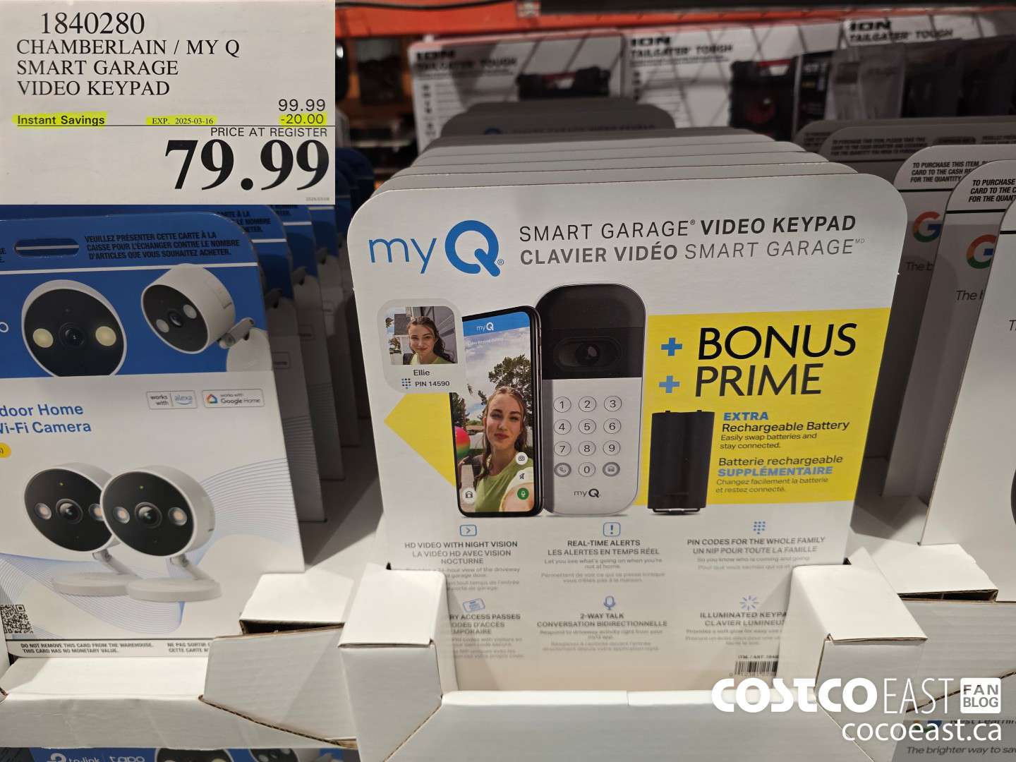 1840280 CHAMBERLAIN / MY Q SMART GARAGE VIDEO KEYPAD ($20.00 INSTANT SAVINGS EXPIRES ON 2025-03-16) $79.99