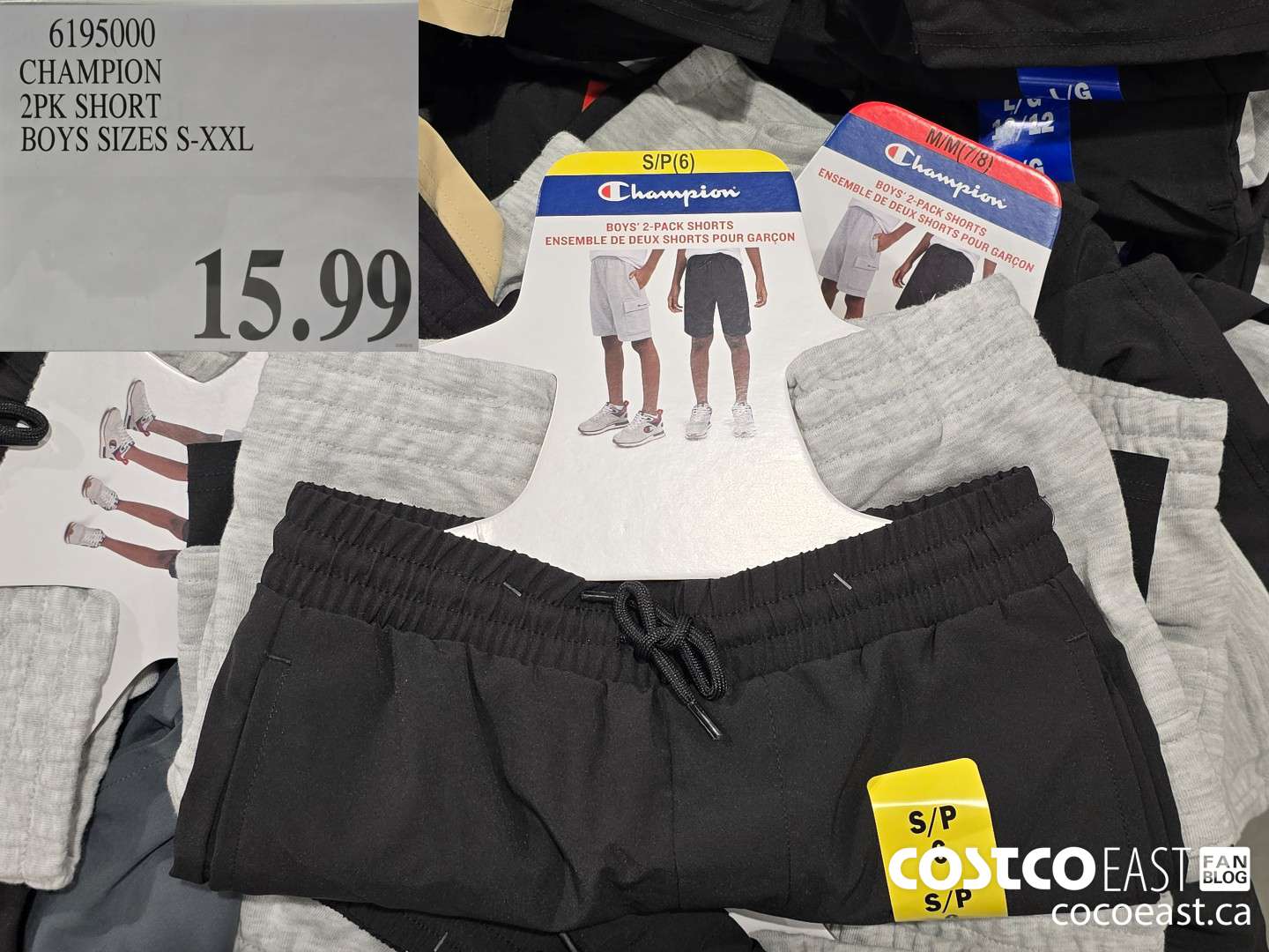 6195000 CHAMPION 2PK SHORT BOYS SIZES S-XXL $15.99